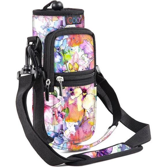 Water Bottle Carrier Bag Holder 25/32/40/64oz,Adjustable Padded Shoulder